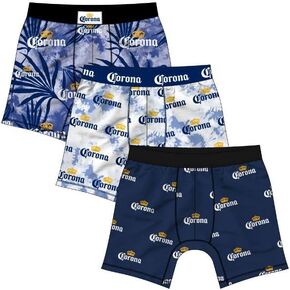 Bioworld Corona Palm Trees & Logo 3-Pack Men's Boxer Briefs