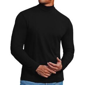 Mens Mock Turtleneck Sweaters Long Sleeve Shirts Slim Fit Turtle Neck Thermal Underwear Tops Knit Sweatshirts