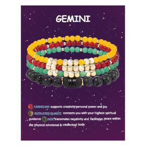 Zodiac Bracelet Chakra Meditation Spiritual Anxiety Crystal Healing Gemstone Lava Rock Self Care Gifts for Girls Women (Leo Bracelets, Zodianc, 7.5inch) (Libra bracelet, 12 Zodianc, 7.5inch)