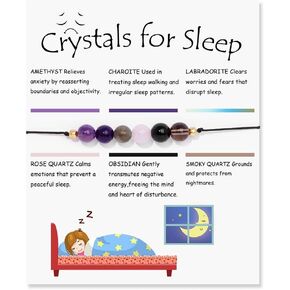 XAM كريستال الخرزة سوار للنساء قابل للتعديل الحجر الطبيعي اليوغا التأمل سوار للزوجين أصدقاء العائلات هدية أساور شقرا مع بطاقة الرغبات in Kuwait