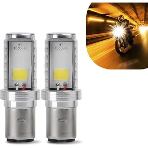 UGSHY 2 قطعة H6 BA20D لمبة أضواء LED للسيارة، 12 فولت على الوجهين عالية السطوع للدراجات النارية، ملحقات عالمية 500 أمبير للمركبات ذات العوارض المنخفضة لشاحنة سيارات الدفع الرباعي (الضوء الأبيض) in Kuwait