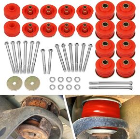 F250 Body Mounts F350 Cab Mounts KF04060BK Compatible with Ford 2008-2016 F250 F350 Super Duty 2WD 4WD Body Bushing Kit Inclued Polyurethane Body Cab Mounts, Steel Sleeves, Hardware, Black