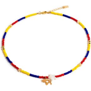 Venezuela 18K Goldplated Map Tricolor Chocker Necklace Jewelry Gift for Woman