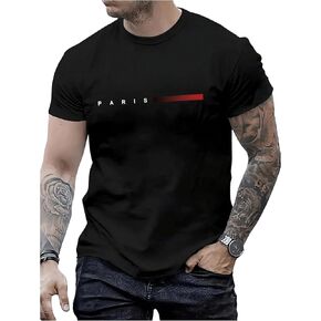 SOLY HUX Men's Letter Print Short Sleeve T Shirt Round Neck Summer Casual Tee Tops