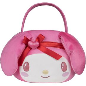 Hello Kitty and Friends Official My Melody Valentine Pail Accessory - 12-Inch Embroidered Treat Pail with Character Design and Carry Handle
