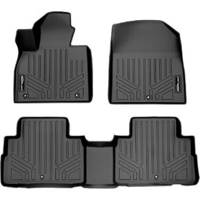 SMARTLINER All Weather Custom Fit Floor Mats 2 Row Liner Set Black Compatible with 2020-2025 Hyundai Palisade Fits Bench and Bucket Seats