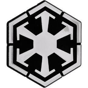 SW Sith Logo Plastic Auto Emblem - [Silver][3'' x 2 3/4'']