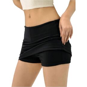 Women's Mini Bodycon Skirts Casual Slim Fit Pencil Skirts Built in Shorts