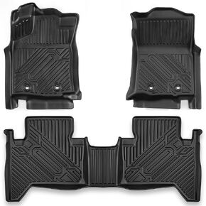 Floor Mats for Toyota Tacoma 2016-2023 (Double Cab), All Weather Custom Fit TPE Mats Front & Rear, Compatible with Automatic Models, Black