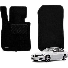 WENNEBIRD Superior Carpet Front Row Floor Mats for 2013-2018 BMW 320i, 328i, 330i (F30 / F31 / F34), M3 (F80), Premium All Weather Anti-Slip Waterproof Floor Liners, 0.6 Inch Thickness Rugs - 2pc
