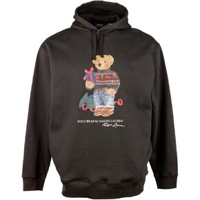 POLO RALPH LAUREN Men's Big & Tall Polo Gift Bear Fleece Hoodie 3XB Black