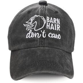 Barn Hair Don'T Care Hat,Horse Lover Gifts for Women Girls, Country Girl Gifts for Cowgirl, Embroidered Adjustable Cotton Baseball Cap, Horse Gifts for Women, Horse Hat Gifts for Barn Farm Outdoor