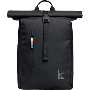 GOT BAG - ROLLTOP EASY Backpack, Backpack for Hiking & Travel with a 16" Laptop Sleeve, Eco-Conscious Bag Made of Recycled Ocean Impact Plastic™ (Black Color)