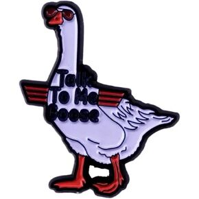Talk to Me Goose Sunglasses Shades Maverick Top Navy Pilot Fighter Plane Air Force 80s Movie 1.25" Enamel Pin Badge
