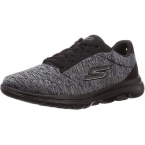 Skechers Women's Go Walk 5 True Sneaker, Black/White, 6.5 M US