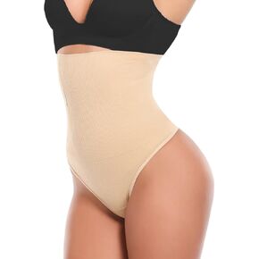 SHAPERIN Thong Shapewear for Women Tummy Control High Waisted Thong Panties Slimming Body Shaper Underwear