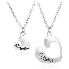 Gift for Daughter Mom Matching Heart Pendant Jewelry Mother Daughter Necklace Mothers Day Gifts for Mom Birthday Gifts