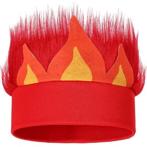 Tradder Halloween Angry Flame Headband Red Flame Headpiece Troll Costume Crazy Fun Accessory for Women Men Halloween Cosplay Party