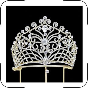 QXMYOO Extra Large Tiaras Tall Pageant Crowns for Women Clear Austrian Crystal Tiara Silver Homecoming Queen Crown Big Rhinestone Headpiece for Birthday Prom Quinceanera Wedding