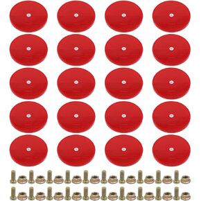 20pcs Front Reflector 3 inch (7.62 cm) Round Reflector Trailer Reflector with Screws Safety Reflector for Fence Gate Post Mailboxes (Amber)