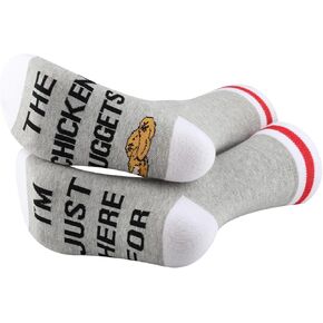 G2TUP 1 Pair Chicken Nuggets Lover Gift I'm Just Here For Chicken Nuggets Socks Food Service Design Socks Fried food Lover