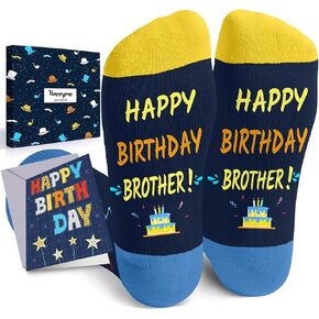 HAPPYPOP Birthday Gifts For Him - Birthday Gifts For Son Dad Uncle Grandson Brother Husband, Father Son Socks Dark Blue