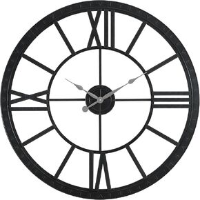 Grant DIY Wall Clock, Black 40 Inch Extra Large Round Plastic Roman Numeral Farmhouse Decor for Living Room, Kitchen