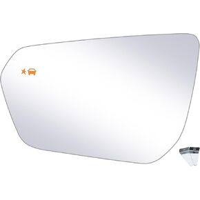 Driver Side Replacement Mirror Glass Compatible with GMC Terrain 2018-2024, Chevy Equinox 2018-2024, Heated with Blind Spot Detection, w/o Auto Dimming, 23406428, LH
