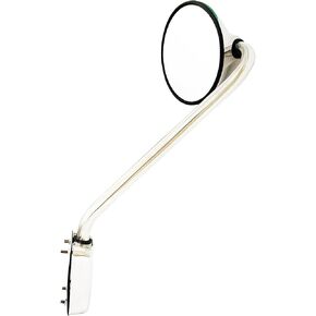 SPLENDID Replacement Hood Mirror for 2013-2019 Kenworth T680, 2010-2016 Peterbilt 579, 2010-2016 Peterbilt 587, 8", R320, Stainless Steel Mirror Head, Left Driver Side (OEM: 7195616)