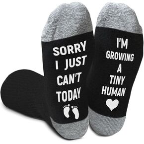 Funny Womens Socks, Pregnancy Socks for Women, I'm Growing A Tiny Human, Pregnancy Announcement Gifts