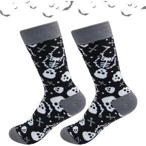 Dohia Womens Halloween Socks Novelty Fun Crew Socks Funny Spooky October Fall Novelty Graphic Footwear ST1-WSJZTW