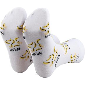 BLUPARK Nana Gift Nana Socks Grandma Gift Nana Novelty Socks Funny Nana Gift Bananas Theme Gift Grandma Novelty Socks