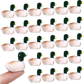 50 Pcs Mini Resin Mallard Mini Ducks Tiny Ducks Figurines Bulk for Garden Micro Landscape Doll House Aquarium Potted Ornament DIY Craft Project Bonsai Moss Terrarium