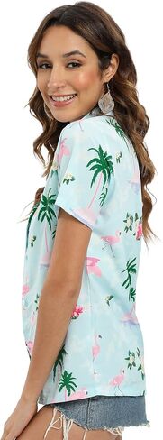 Blueleaf Hawaiian Shirts for Women Short Sleeve Button Down Shirts Women's Beach Aloha Tropical Floral Shirts in Saudi Arabia