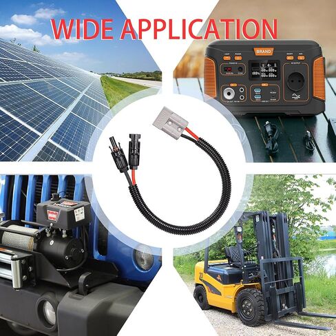 موصل لوحة طاقة شمسية 10AWG إلى كابل موصل الطاقة الشمسية Anderson 50A/600V لمولد الطاقة الشمسية طقم شاحن بطارية (2FT) in Kuwait