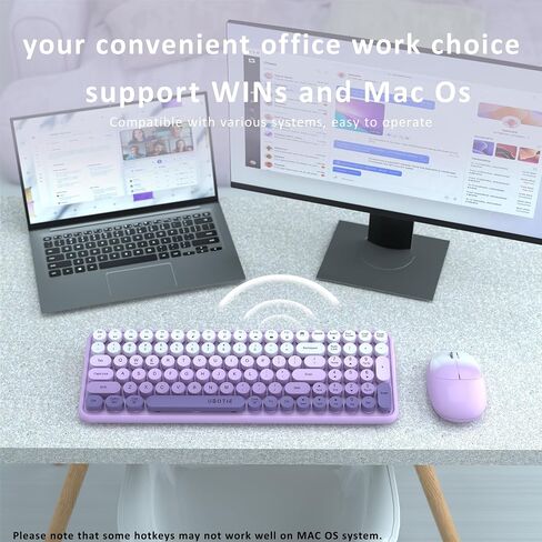 Wireless Keyboards and Mouse Combos, UBOTIE Colorful Gradient Rainbow Colored Retro Typewriter Flexible Keyboard, 2.4GHz Connection and Optical Mouse(Green Gradient) in Kuwait