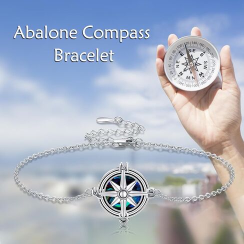 Mustard Seed Cross/Paw Print/Butterfly/Sunflower/Compass/Moss Agate Bracelet for Women 925 Sterling Silver Graduation Link Bracelet Jewelry for Women in Kuwait