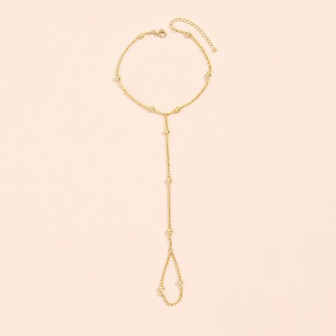 Gold Bracelets for Women,Hand Chain Ring Bracelet Bracelet Ring Hand Chain Non Tarnish Hand Jewelry for Women Dainty Bracelets Set for Women in Saudi Arabia