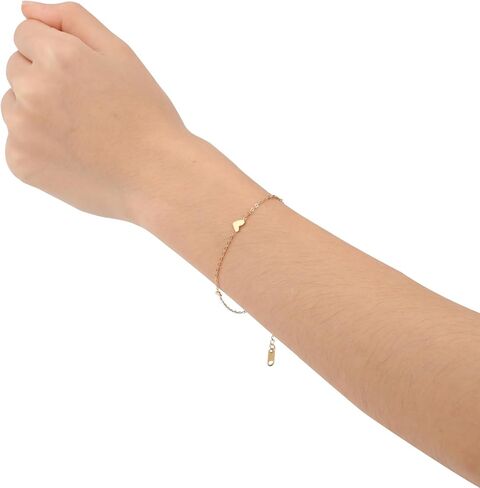 Gold Bracelet for Women,Crosses/Double Grain Rice/Double Layer Cube/Gold Diamonds/Heart Charms/Silver Bracelet Sets for Women Dainty Chain Bracelet Adjustable Link Bracelet for Women in Saudi Arabia
