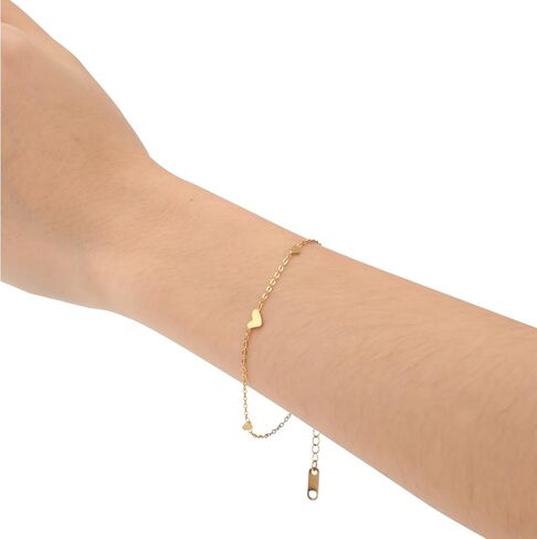 Gold Bracelet for Women,Crosses/Double Grain Rice/Double Layer Cube/Gold Diamonds/Heart Charms/Silver Bracelet Sets for Women Dainty Chain Bracelet Adjustable Link Bracelet for Women in Saudi Arabia