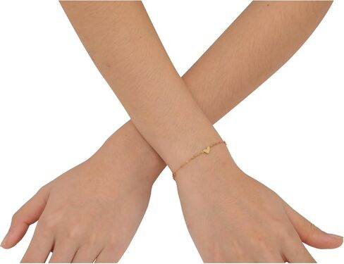 Gold Bracelet for Women,Crosses/Double Grain Rice/Double Layer Cube/Gold Diamonds/Heart Charms/Silver Bracelet Sets for Women Dainty Chain Bracelet Adjustable Link Bracelet for Women in Saudi Arabia