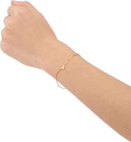 Gold Bracelet for Women,Crosses/Double Grain Rice/Double Layer Cube/Gold Diamonds/Heart Charms/Silver Bracelet Sets for Women Dainty Chain Bracelet Adjustable Link Bracelet for Women in Saudi Arabia