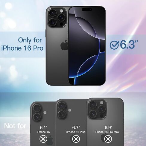 حافظة JETech اللامعة لهاتف iPhone 16 Pro مقاس 6.3 بوصة، غطاء ممتص للصدمات مضاد للصدمات، لطيف لامع للنساء والفتيات (شفاف) in Saudi Arabia