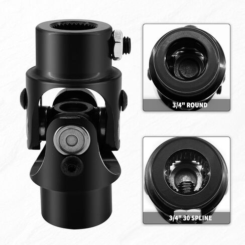 3/4"-30 Spline X 3/4" Round Black Single Steering Shaft Universal U-Joint in Kuwait