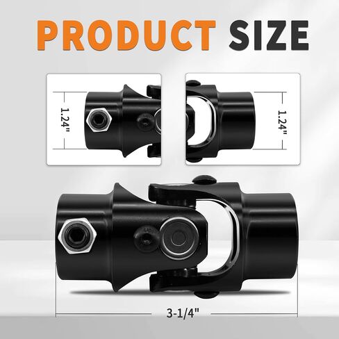 3/4"-30 Spline X 3/4" Round Black Single Steering Shaft Universal U-Joint in Kuwait