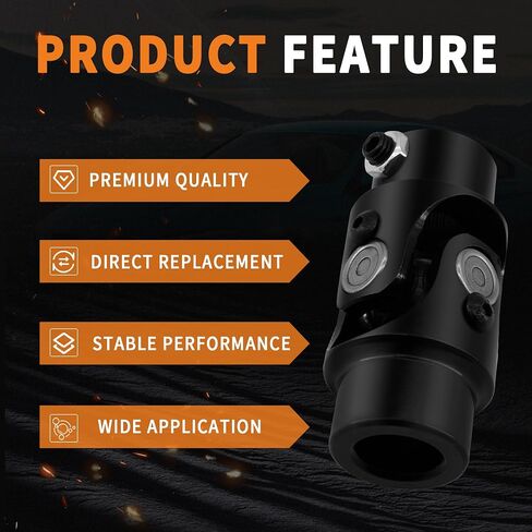 3/4"-30 Spline X 3/4" Round Black Single Steering Shaft Universal U-Joint in Kuwait