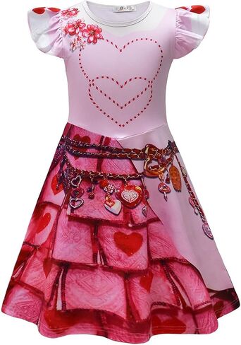 Princess Red Costume for Kids Girls Popular Music Rise Red Christmas Outfit Birthday Party Dress in Saudi Arabia