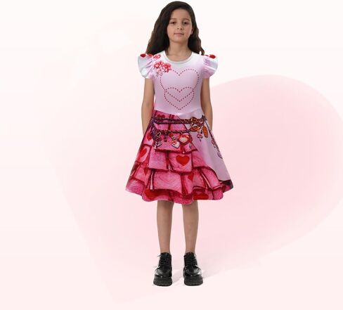 Princess Red Costume for Kids Girls Popular Music Rise Red Christmas Outfit Birthday Party Dress in Saudi Arabia