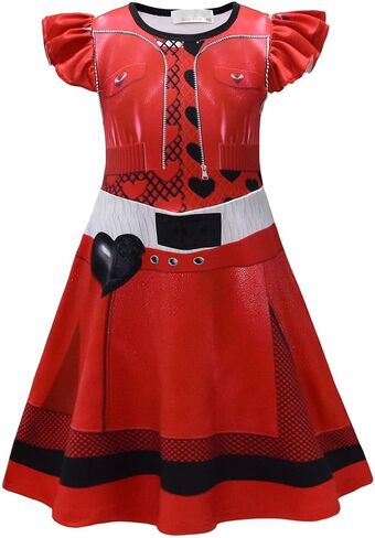 Princess Red Costume for Kids Girls Popular Music Rise Red Christmas Outfit Birthday Party Dress in Saudi Arabia