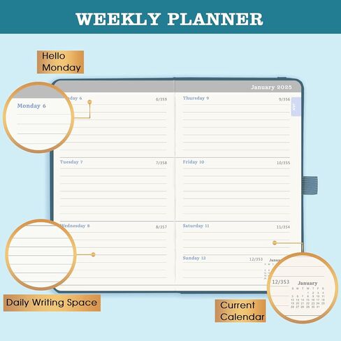 2025 Pocket Planner/Calendar - Pocket Planner 2025, JAN 2025 - DEC 2025, Pocket Calendar 2025 for Purse, 6.3'' × 3.8'', Elastic Bound, Bookmark, Inner Pocket, Agenda Planner with Pen Holder in Saudi Arabia